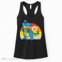  Hanukkah Trex Dino Retro Chanukah Jewish  Women's Tank Top thumb 0