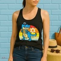  Hanukkah Trex Dino Retro Chanukah Jewish  Women's Tank Top thumb 2