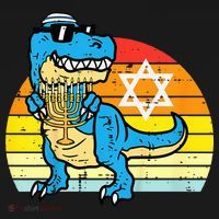  Hanukkah Trex Dino Retro Chanukah Jewish  Toddler Hoodie thumb 2