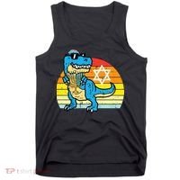 Hanukkah Trex Dino Retro Chanukah Jewish  Tank Top thumb 0