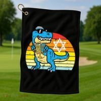  Hanukkah Trex Dino Retro Chanukah Jewish  Golf Towel thumb 1