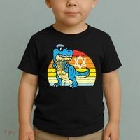  Hanukkah Trex Dino Retro Chanukah Jewish  Toddler T-Shirt thumb 2
