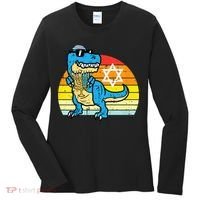 Hanukkah Trex Dino Retro Chanukah Jewish  Women's Long Sleeve Shirt thumb 0