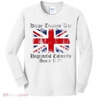 Happy Treason Day Ungrateful Colonials 1776 4th of July Kids Long Sleeve Shirt thumb 0
