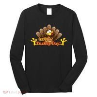 Happy Turkey Day Funny Thanksgiving Long Sleeve Shirt thumb 0