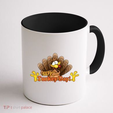 Happy Turkey Day Funny Thanksgiving Coffee Mug back