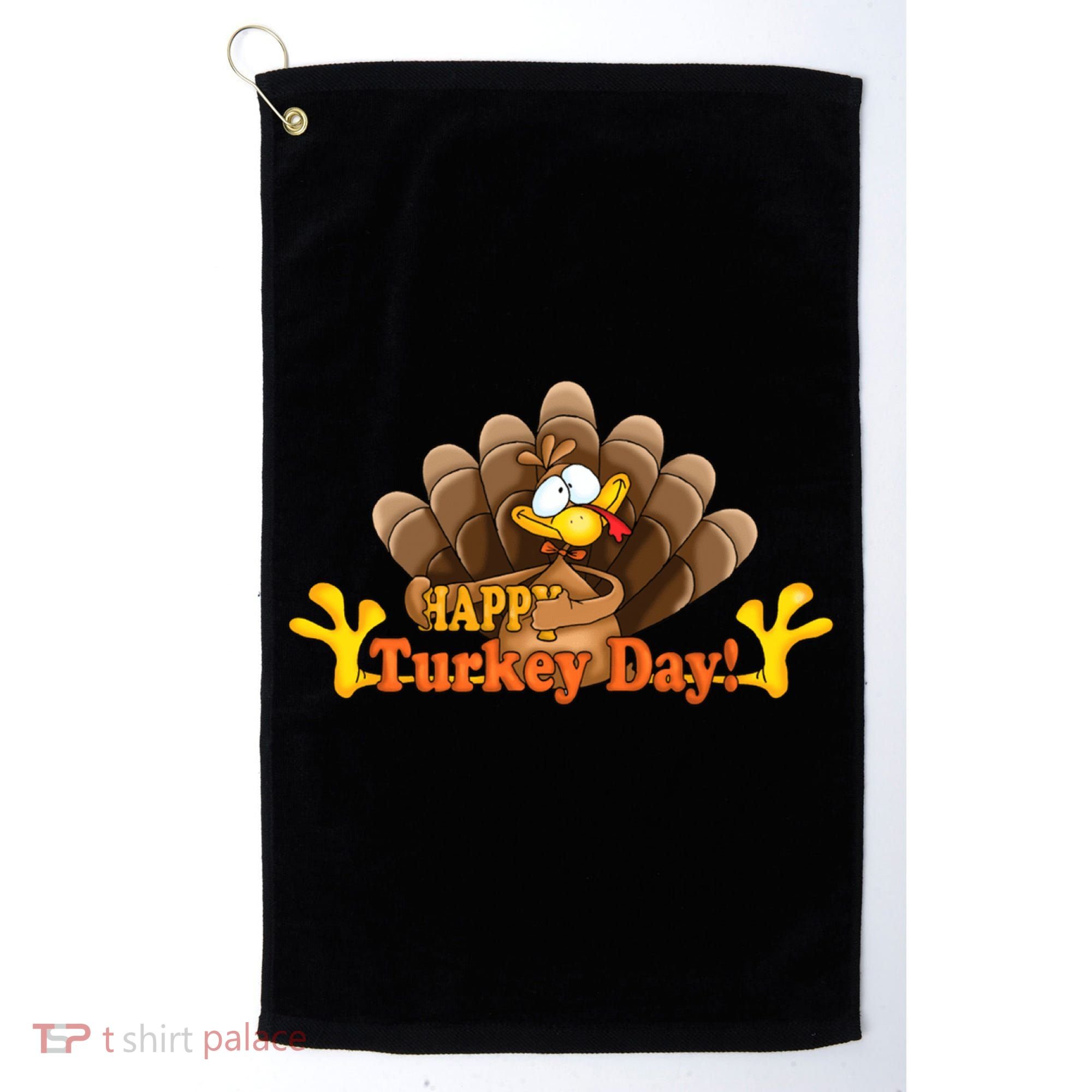 Happy Turkey Day Funny Thanksgiving Golf Towel