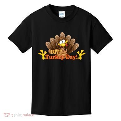 Happy Turkey Day Funny Thanksgiving Kids T-Shirt