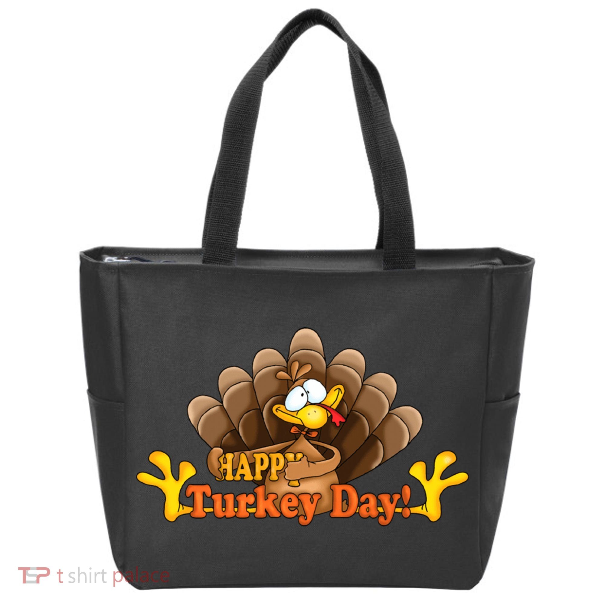 Happy Turkey Day Funny Thanksgiving Tote Bag