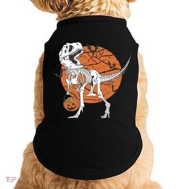 Halloween TRex Dinosaur Skeleton Doggie Tank