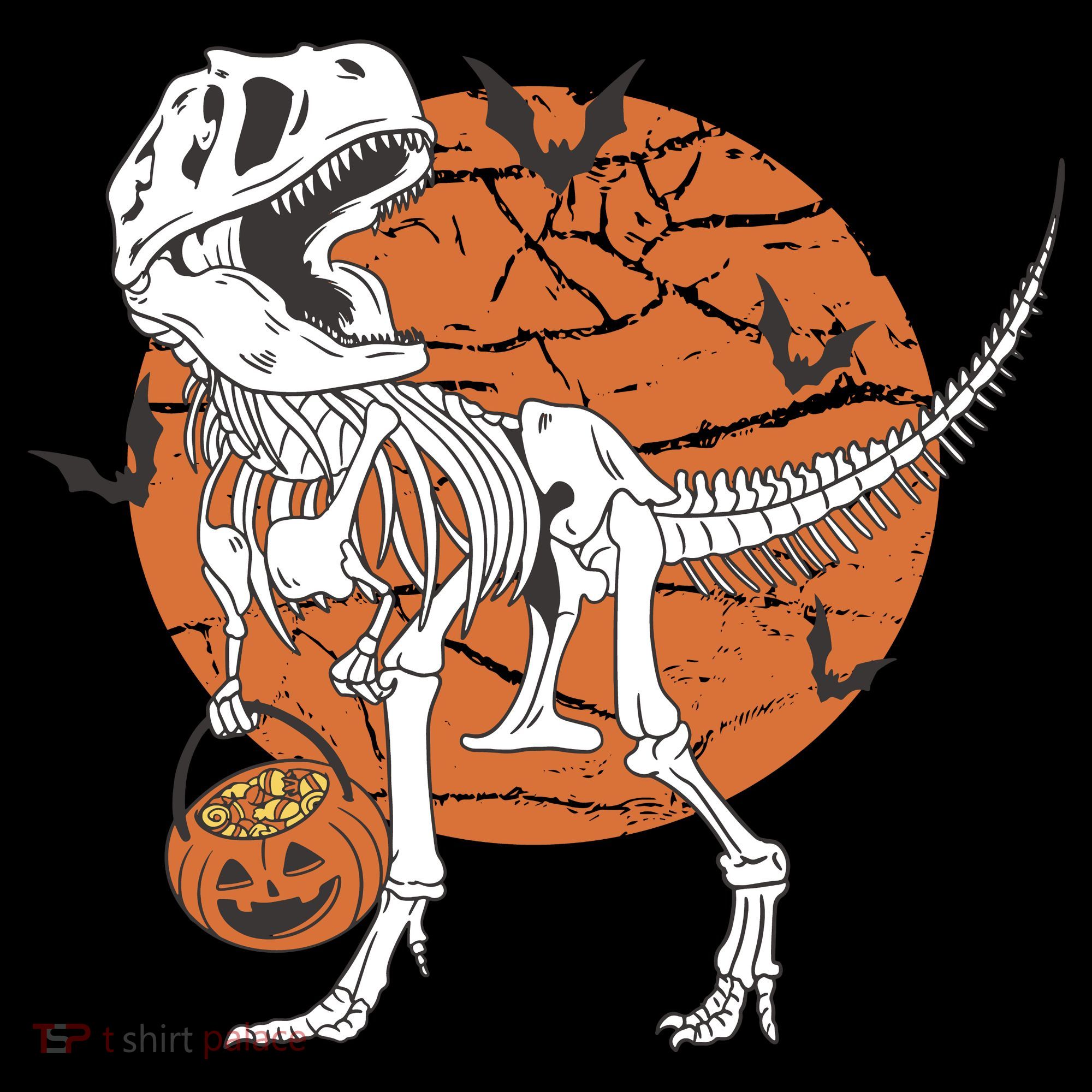 Halloween TRex Dinosaur Skeleton Doggie Tank