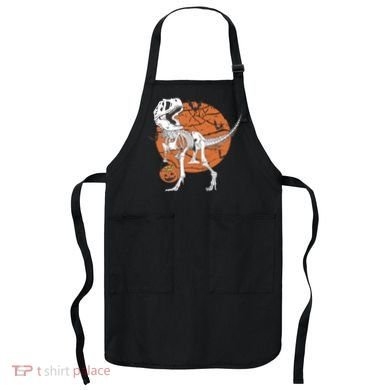 Halloween TRex Dinosaur Skeleton Apron