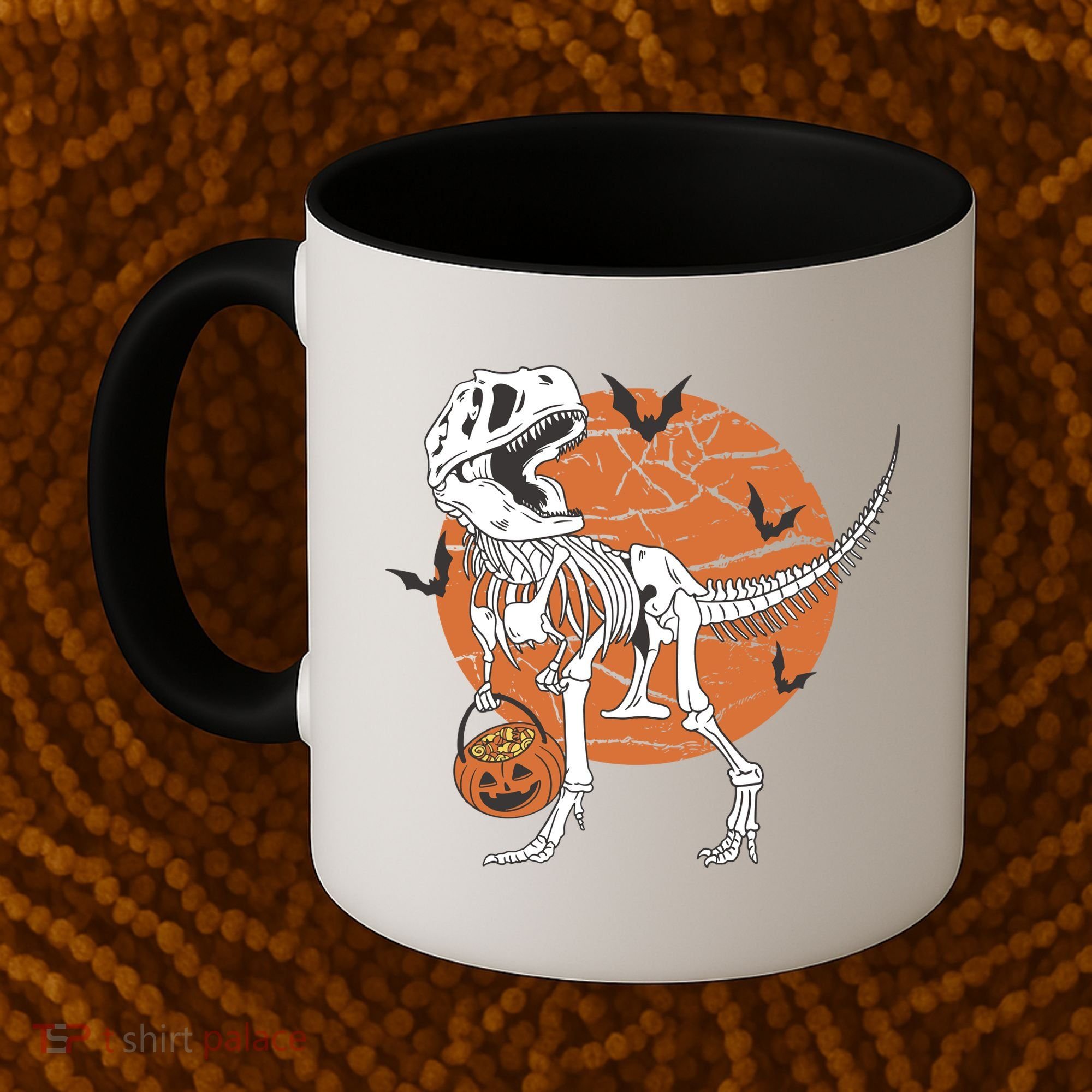 Halloween TRex Dinosaur Skeleton Coffee Mug