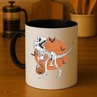 Halloween TRex Dinosaur Skeleton Coffee Mug thumb 4