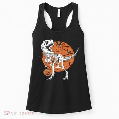 Halloween TRex Dinosaur Skeleton Women's Tank Top