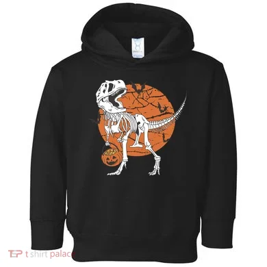 Halloween TRex Dinosaur Skeleton Toddler Hoodie