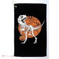 Halloween TRex Dinosaur Skeleton Golf Towel thumb 0