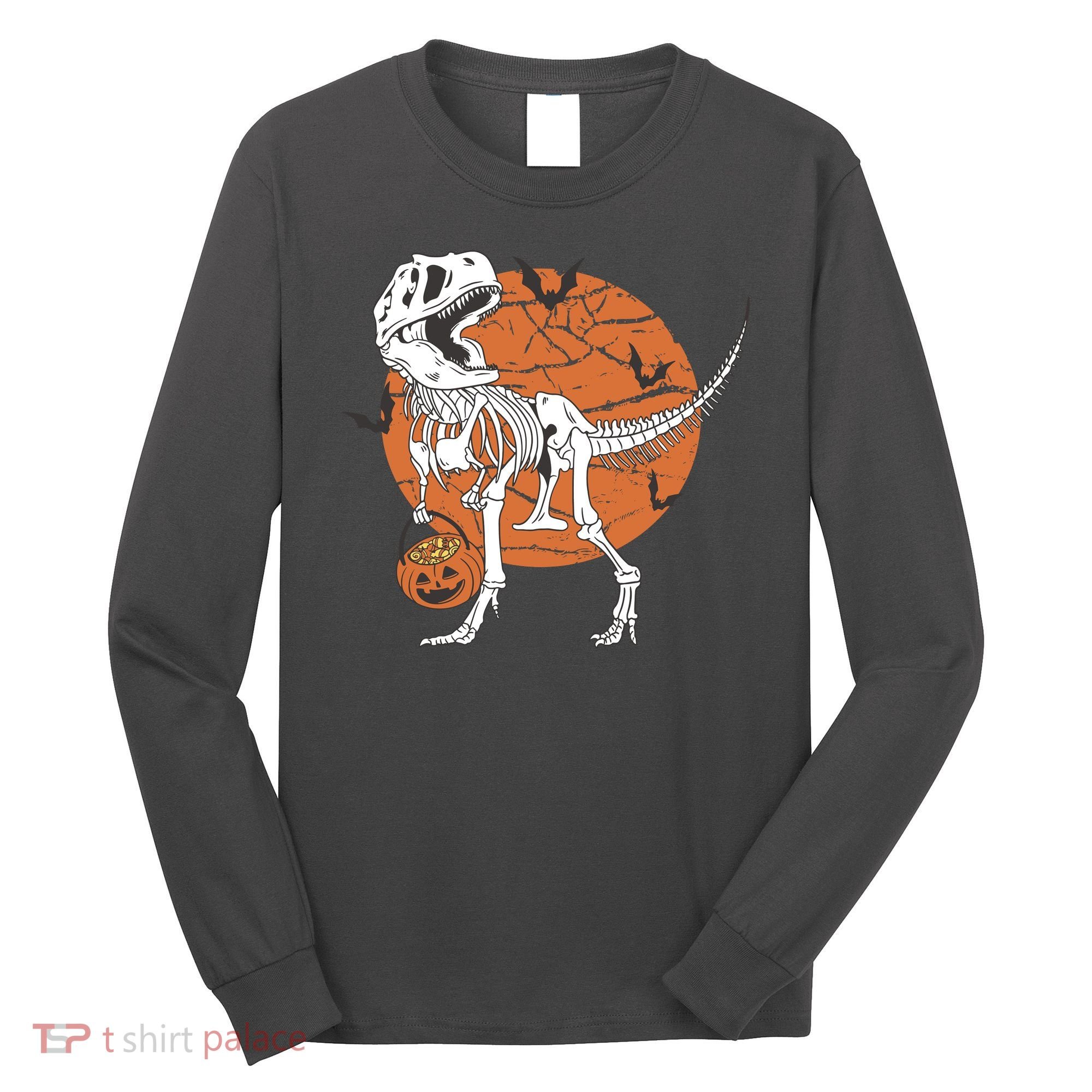 Halloween TRex Dinosaur Skeleton Long Sleeve Shirt