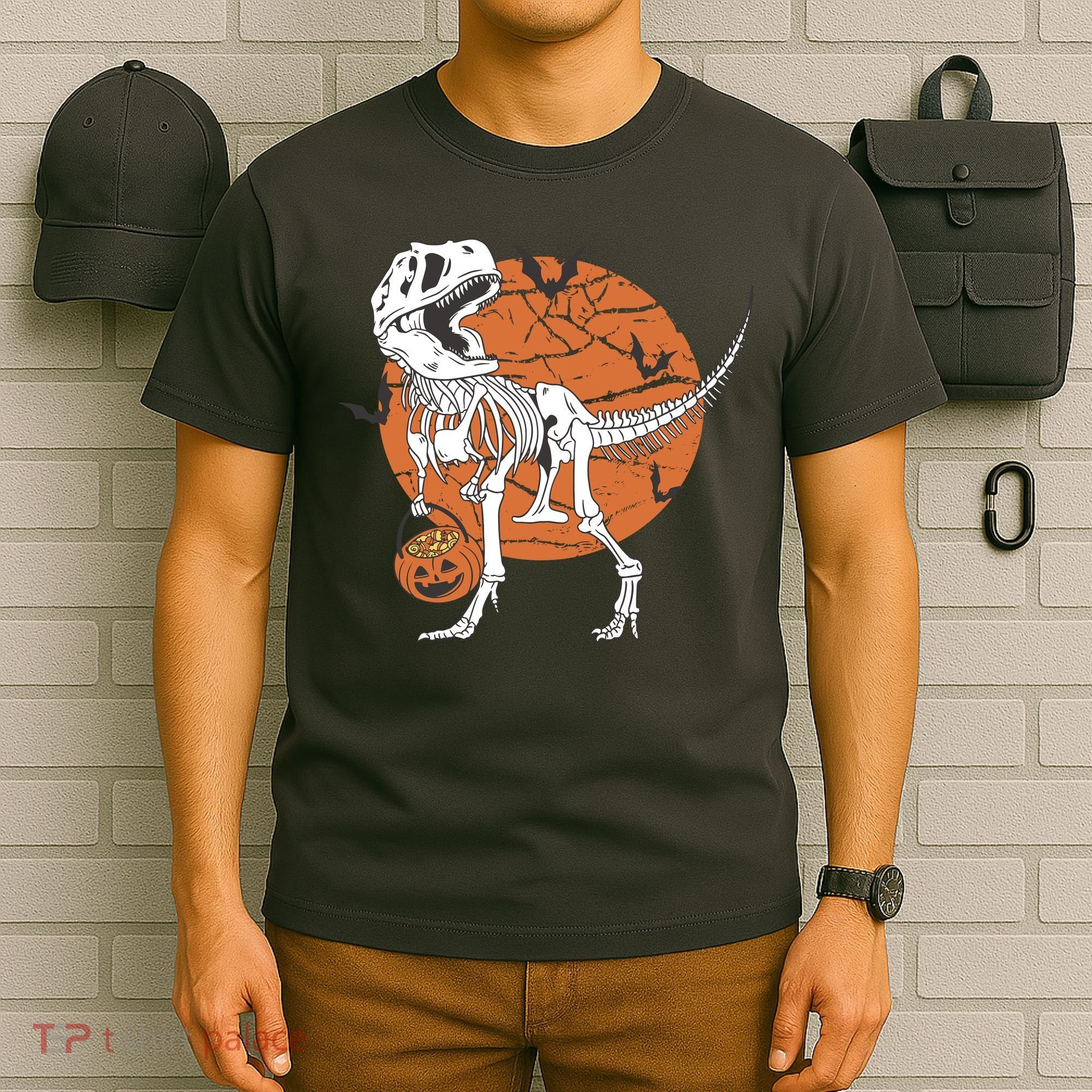 Halloween TRex Dinosaur Skeleton T-Shirt
