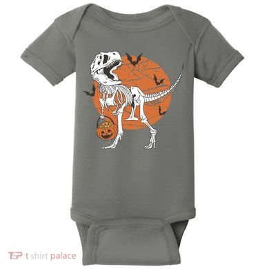 Halloween TRex Dinosaur Skeleton Baby Bodysuit