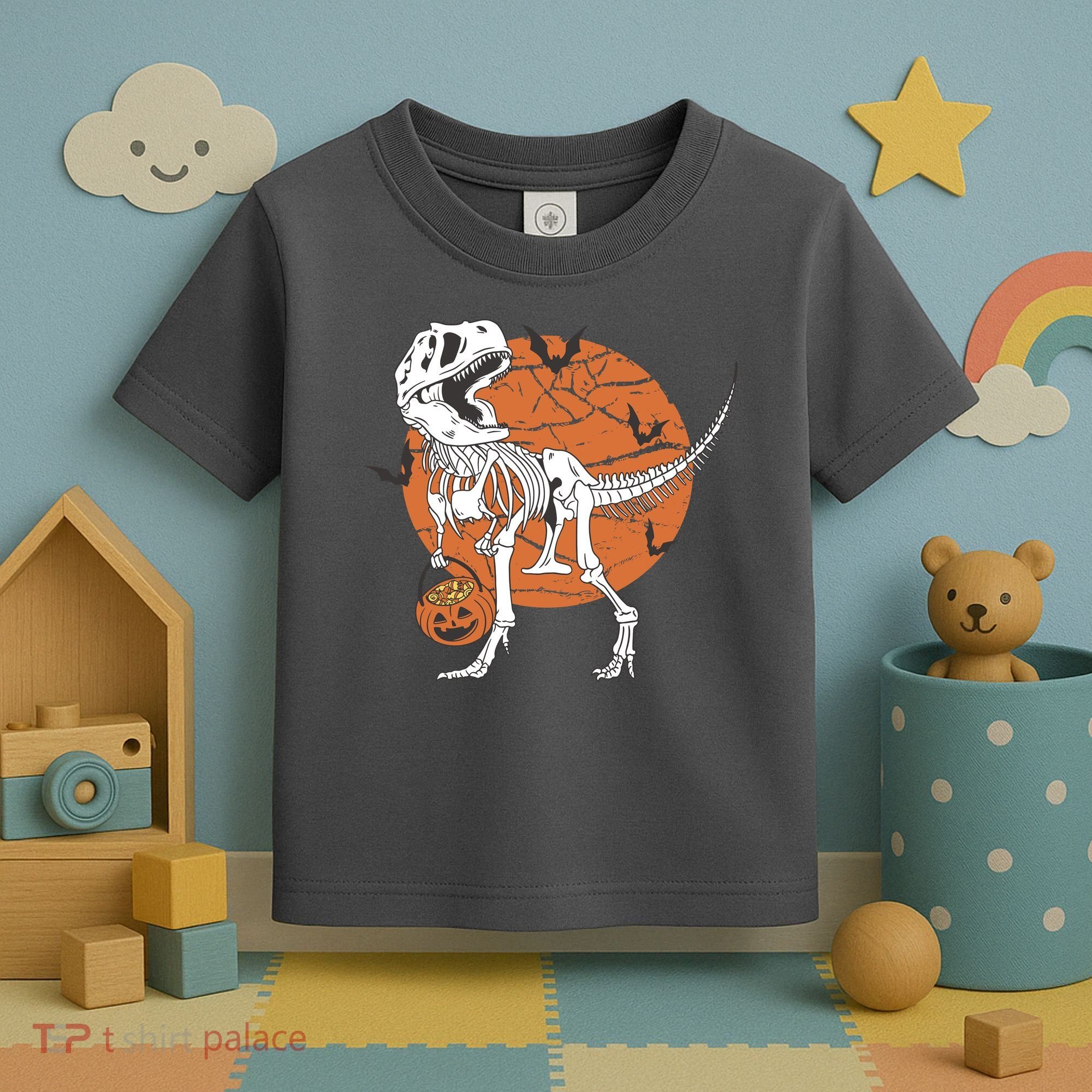 Halloween TRex Dinosaur Skeleton Toddler T-Shirt