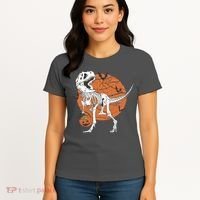 Halloween TRex Dinosaur Skeleton Women's T-Shirt thumb 4