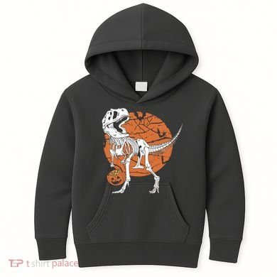 Halloween TRex Dinosaur Skeleton Kids Hoodie