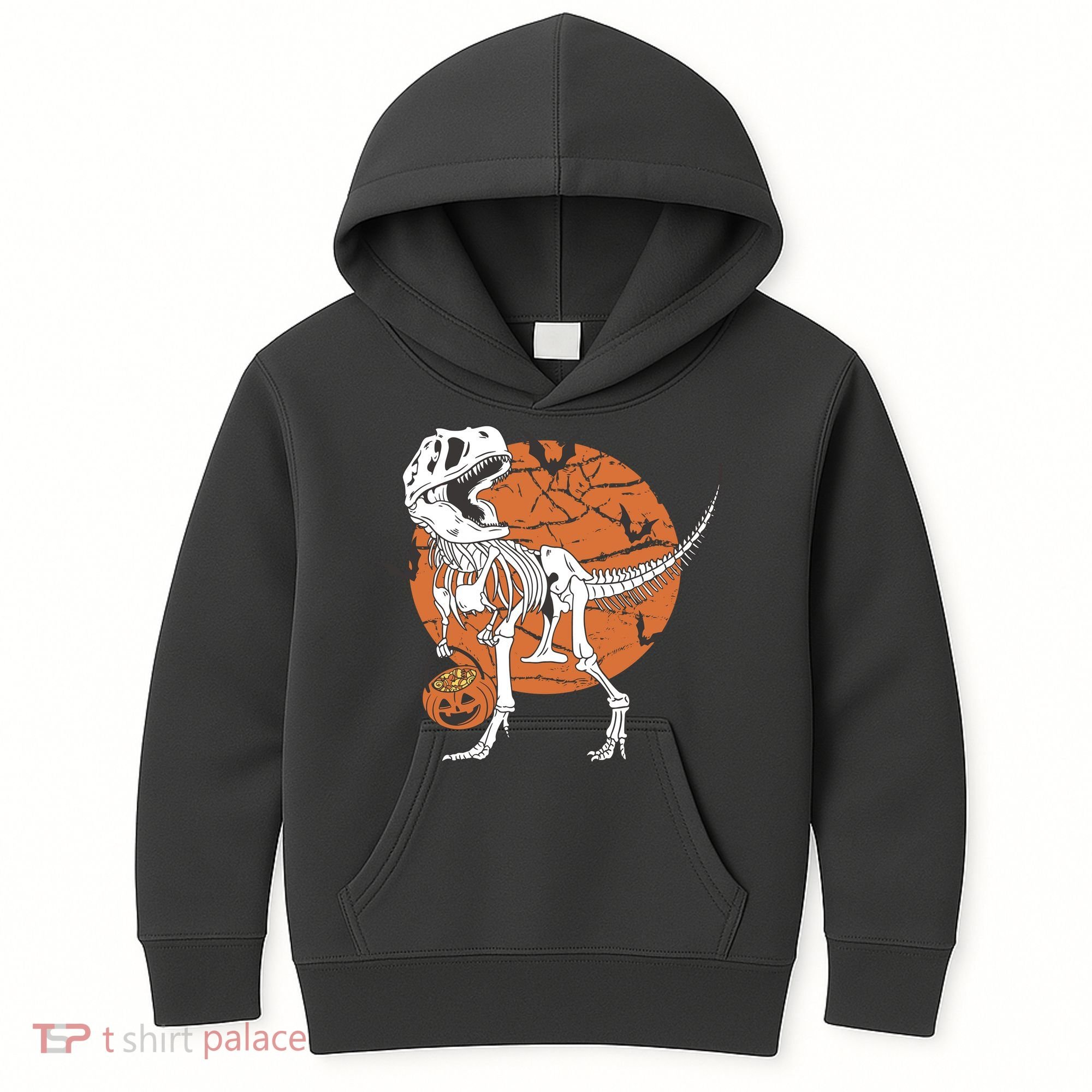Halloween TRex Dinosaur Skeleton Kids Hoodie