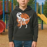 Halloween TRex Dinosaur Skeleton Kids Hoodie thumb 2