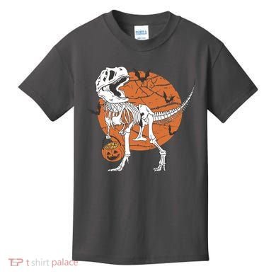 Halloween TRex Dinosaur Skeleton Kids T-Shirt