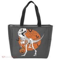 Halloween TRex Dinosaur Skeleton Tote Bag thumb 0