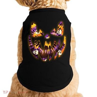 Halloween Tie Dye Jackolantern Face Doggie Tank