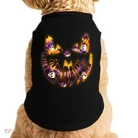 Halloween Tie Dye Jackolantern Face Doggie Tank thumb 0
