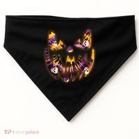 Halloween Tie Dye Jackolantern Face USA-Made Doggie Bandana thumb 0