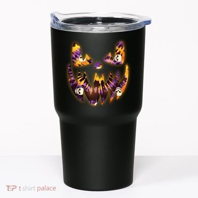 Halloween Tie Dye Jackolantern Face Tumbler