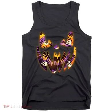 Halloween Tie Dye Jackolantern Face Tank Top