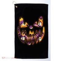 Halloween Tie Dye Jackolantern Face Golf Towel thumb 0