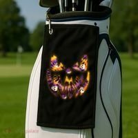 Halloween Tie Dye Jackolantern Face Golf Towel thumb 2