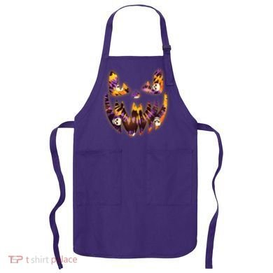Halloween Tie Dye Jackolantern Face Apron