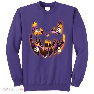 Halloween Tie Dye Jackolantern Face Sweatshirt