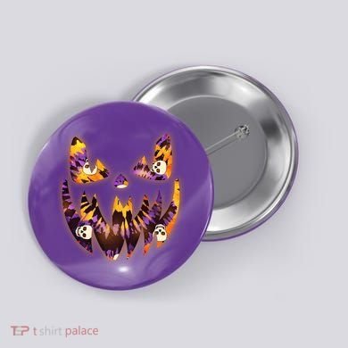 Halloween Tie Dye Jackolantern Face Button