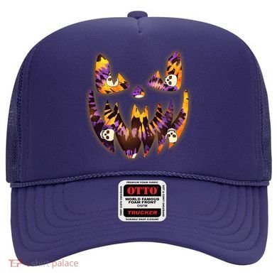 Halloween Tie Dye Jackolantern Face Hat