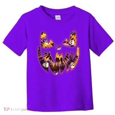 Halloween Tie Dye Jackolantern Face Toddler T-Shirt