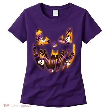 Halloween Tie Dye Jackolantern Face Women's T-Shirt