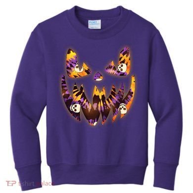 Halloween Tie Dye Jackolantern Face Kids Sweatshirt