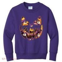 Halloween Tie Dye Jackolantern Face Kids Sweatshirt thumb 0