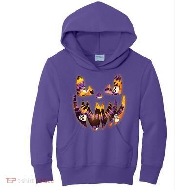 Halloween Tie Dye Jackolantern Face Kids Hoodie