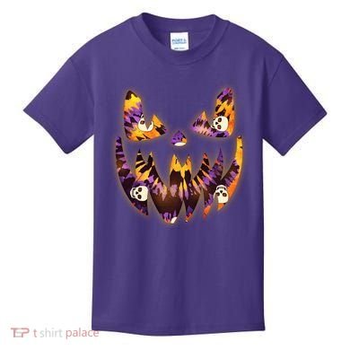 Halloween Tie Dye Jackolantern Face Kids T-Shirt