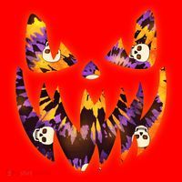 Halloween Tie Dye Jackolantern Face Santa Hat thumb 1
