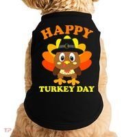 Happy Turkey Day, Cute Little Pilgrim Gift Thanksgiving Doggie Tank thumb 0